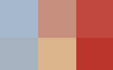 Açık mavi, kırmızı vektör şablonu ile gökkuşağı renkleri. Dekoratif renkli palet tasarımı. Akıllı tasarımcılar için renk şablonu.