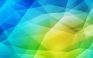 Açık mavi, üçgen kapak parlayan vektör yeşil. Gradyan ile poligonal soyut resim. İşiniz için en iyi üçgen tasarım.