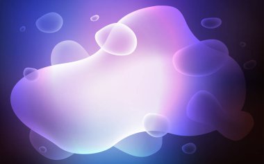 Koyu pembe, mavi soyut daireler ile şablon vektör. Bir belirsiz sirkumfleks soyut örnek gradyan ile. Memphis tarzı iş tasarımınız için.