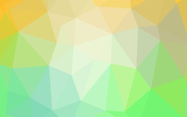 Açık yeşil, sarı vektör üçgen mozaik kapak. Noktalı resim Stili gradyan ile yaratıcı çizimde. İş tasarımınız için yeni stil.