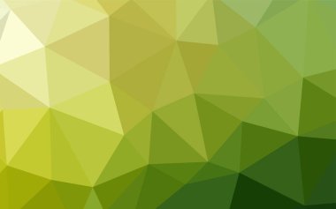 Açık yeşil, sarı vektör üçgen mozaik doku. Renkli resimde gradyan ile poligonal tarzı. İş tasarımınız için yeni stil.