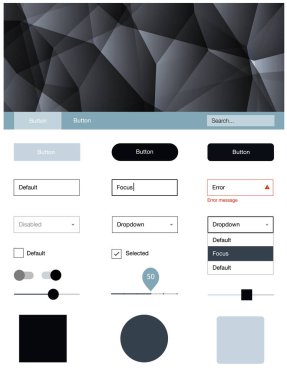 Koyu mavi vektör web UI kiti poligonal tarzı. UI Ux kiti başlığını poligonal renkli arka plan ile. Sen-ebilmek kullanma için açılış sayfaları bu şablonu.