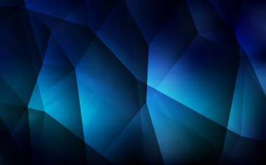 Koyu mavi soyut poligonal desen vektör. Üçgenler ile renkli soyut resimde. İşiniz için en iyi üçgen tasarım.