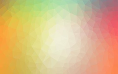 Açık yeşil, kırmızı vektör üçgen kapak parlayan. Gradyan ile zarif parlak poligonal illüstrasyon. Tamamen yeni bir tasarım sizin broşürü.