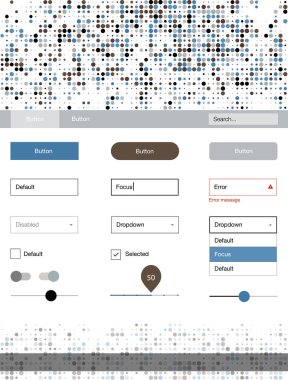 Açık mavi, sarı vektör tel kafes kiti noktalı. Başlığını renkli gradyan daireler modern stil kılavuzu. Sen-ebilmek kullanma için açılış sayfaları bu şablonu.