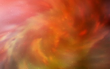 Gece gökyüzü yıldızlı açık turuncu vektör deseni. Renkli kozmik yıldızlı soyut çizimler. Fütürist reklamlar ve kitapçıklar için şablon.