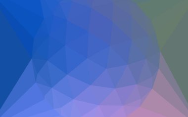 Açık mavi, üçgen bir mücevher düzeniyle bir merkezinde parlayan vektör yeşil. Resimde üçgenler ile soyut tarzda. Web siteniz için köşeli tasarım.