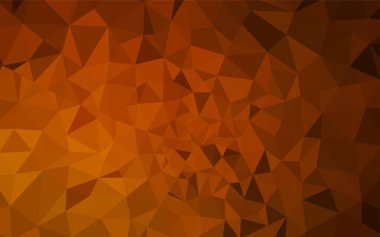 Koyu turuncu vektör zemin Çokgen. Poligonal illüstrasyon parlayan, hangi üçgen oluşur. Tamamen yeni bir tasarım sizin broşürü.