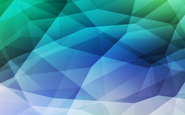 Açık mavi, vektör soyut poligonal şablon yeşil. Geometrik şekil gradyan ile Origami tarzında. Marka kitap için yeni şablon.