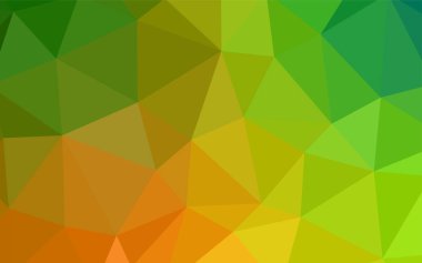 Açık yeşil, sarı vektör üçgen mozaik şablonu. Üçgenler ile renkli resimde parlayan. İş tasarımınız için yeni stil.