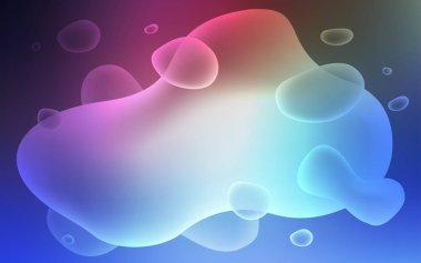 Koyu pembe, mavi arka plan lamba şekilleri ile vektör. Degrade kabarcıkları ile bulanık geometrik örnek. İş tasarımınız için tamamen yeni bir şablon.