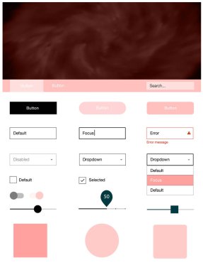 Işık kırmızı vektör tel kafes kiti gökada yıldız ile. Güzel UI ux kiti ile onun üstbilgisindeki renkli gökyüzü. Açılış sayfanız için modern şablon.