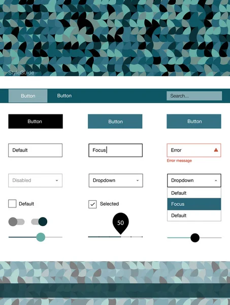 Hafif mavi vektör tasarım UI kiti noktalı. Web Kullanıcı arabirimi kiti başlığını soyut degrade daireler ile. Açılış sayfanız için modern şablon.