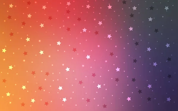 Светло Розовое Желтое Векторное Покрытие Маленькими Большими Звездами Сияющая Цветная — стоковый вектор