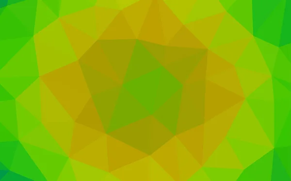 Hellgrüner Gelber Vektor Der Dreieckig Leuchtet Glitzernde Abstrakte Illustration Mit — Stockvektor