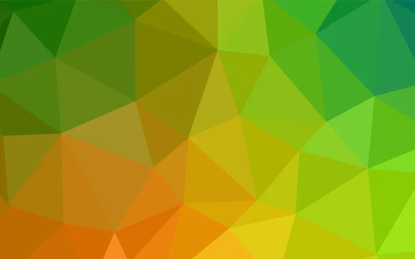 Verde Claro Modelo Mosaico Triângulo Vetor Amarelo Ilustração Colorida Brilhante — Vetor de Stock
