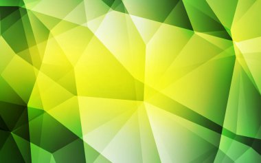 Açık yeşil, sarı vektör üçgen kapak parlayan. Renkli resimde gradyan ile poligonal tarzı. Tasarımınız için üçgen desen.