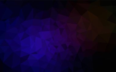 Koyu mavi, kırmızı vektör çokgen arka plan. Üçgenli parlak renkli çizimler. Marka kitabınız için yeni şablon.