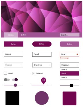 Koyu pembe vektör tel kafes kiti kristalleri ile. Dekoratif UI takımı tasarım renkli kristaller ile soyut tarzda. Web siteleri, açılış sayfaları için güzel düzeni.