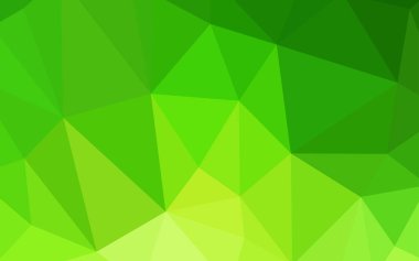 Işık yeşil vektör üçgen mozaik şablonu. Poligonal illüstrasyon parlayan, hangi üçgen oluşur. Tasarımınız için üçgen desen.