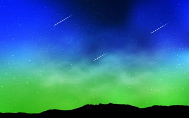 Açık mavi, yeşil vektör kapak astronomik yıldız ile. Bulanık arka plan gradyan ile üzerinde alan yıldız. En iyi tasarım, reklam, poster, afiş için.