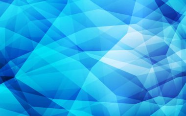 Hafif mavi vektör degrade üçgenler desen. Çokgen şekilleri ile bir örnek. Afiş için tamamen yeni şablon.