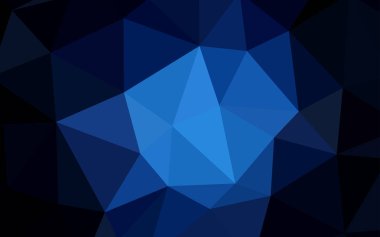 Koyu mavi vektör üçgen mozaik şablonu. Renkli resimde gradyan ile poligonal tarzı. İşiniz için yeni tasarım.