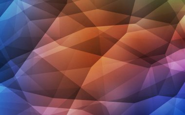 Açık mavi, kırmızı vektör üçgen mozaik şablonu. Üçgen geometrik örnek gradyan ile. Desen için bir marka kitabın zemin.