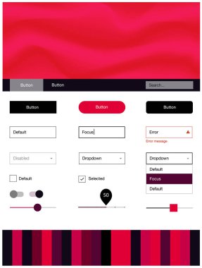 Eğik çizgili koyu kırmızı vektör stil rehberi. Glitter soyut resim bulanık kabarcık şekilleri ile... Açılış sayfanız için modern şablon.