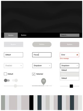 Açık gri malzeme tasarım kiti ile sıvı şekil vektör. Gradyan memphis tarzı ile zarif parlak illüstrasyon. Sen-ebilmek kullanma için açılış sayfaları bu şablonu.