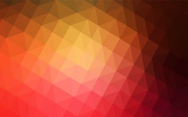 Koyu kırmızı, sarı parlayan üçgen kapak vektör. Üçgenler ile modern soyut resim. Cep telefonu arka plan için şablon.