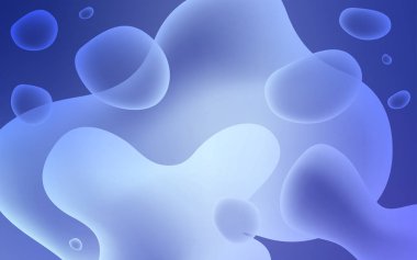 Soyut daireler ile ışık mavi vektör şablonu. Memphis tarzı gradyan ile yaratıcı geometrik şekil. Marka kitap için zarif desen.