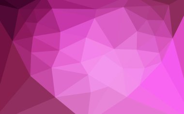 Hafif pembe vektör Çokgen arka plan bir merkezi bir kalp ile. Poligonal illüstrasyon, üçgen oluşur. Tasarımınız için üçgen desen.