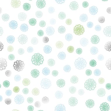 Açık mavi, vektör sorunsuz doodle parlak desen yeşil. gradyan ile zarif doğal deseni çiçekler. Bir marka kitap için zarif desen.