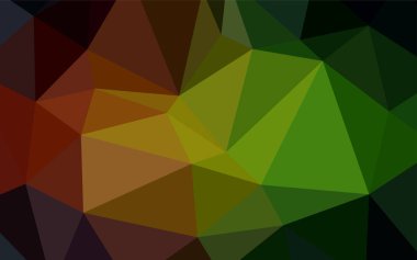 Koyu yeşil, kırmızı vektör Çokgen soyut düzeni. Poligonal illüstrasyon parlayan, hangi üçgen oluşur. İşiniz için yeni tasarım.