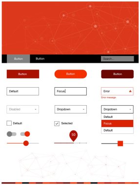 Koyu kırmızı vektör stil Rehberi ile üçgenler, daireler. Üçgen, daire arka plan üzerinde Stil Kılavuzu. Sen-ebilmek kullanma için açılış sayfaları bu şablonu.