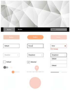 Işık turuncu vektör tel kafes kiti kristalleri ile. Dekoratif UI takımı tasarım renkli kristaller ile soyut tarzda. Açılış sayfanız için modern şablon.