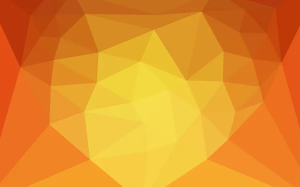 Copertura Mosaico Vettoriale Arancione Chiaro Con Cuore Centro Elegante Illustrazione — Vettoriale Stock