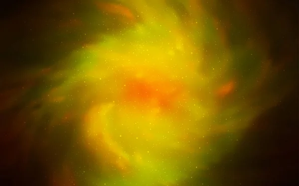 Rojo Oscuro Fondo Vector Amarillo Con Estrellas Galaxias Ilustración Brillante — Archivo Imágenes Vectoriales