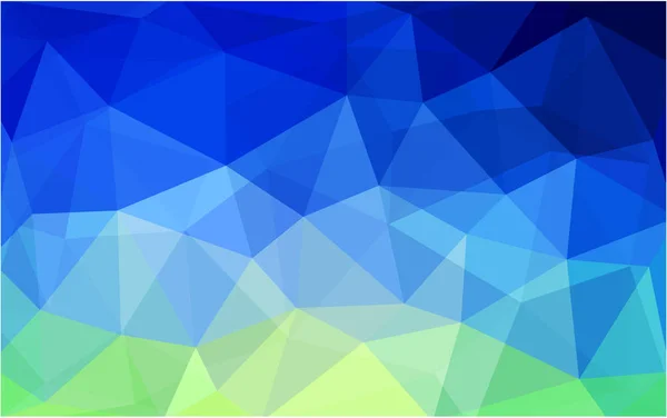 淡いブルー 緑ベクトル低ポリ液晶背景 多角形デザイン パターン 低ポリの図 低ポリゴンの背景 — ストックベクタ
