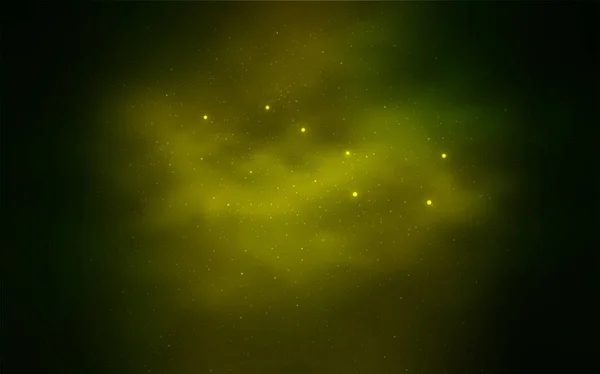 Verde Claro Cubierta Vectorial Amarilla Con Estrellas Astronómicas Estrellas Del — Archivo Imágenes Vectoriales