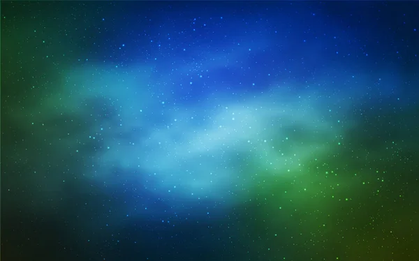 Bleu Clair Texture Vectorielle Verte Avec Des Étoiles Laiteuses Illustration — Image vectorielle