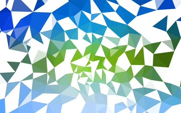 Светло Голубой Зеленый Векторный Треугольник Творческая Иллюстрация Полутоновом Стиле Треугольниками — стоковый вектор