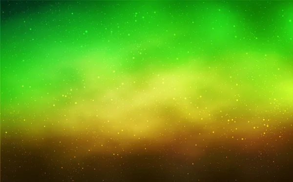 Verde Claro Fondo Vectorial Amarillo Con Estrellas Galaxias Diseño Decorativo — Archivo Imágenes Vectoriales
