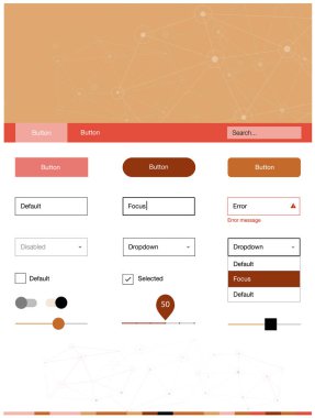 Kırmızı ışık, üçgen, daire ile vektör stil rehberi sarı. Üçgen, daire arka plan üzerinde Stil Kılavuzu. Web siteleri, açılış sayfaları için güzel düzeni.