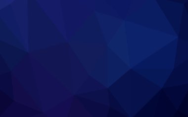 Koyu mavi vektör üçgen mozaik doku. Çokgen şekilleri ile bir örnek. İş tasarımınız için yeni stil.