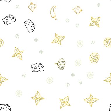 Açık yeşil, sarı vektör sorunsuz kapak mutfak gurme ile. Fast Food renkli gradyan ile bulanık arka plan üzerinde. Reklam, poster, afiş kafe ya da restoran için tasarım.