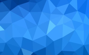 Hafif mavi vektör poligonal şablonu. Geometrik şekil gradyan ile Origami tarzında. Tasarımınız için üçgen desen.