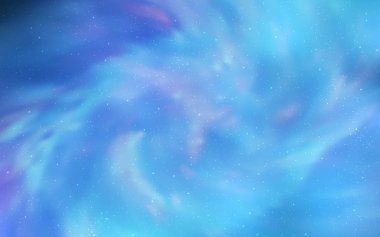 Samanyolu yıldızlı açık mavi vektör dokusu. Parlak astronomik yıldızlı parlak renkli çizimler. Fütürist reklamlar ve kitapçıklar için şablon.