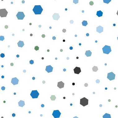 Açık mavi, kırmızı vektör sorunsuz şablon altıgen tarzı. Beyaz yüzey üzerinde renkli altıgenler Illustration. Marka kitap için yeni şablon.